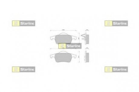 Комплект тормозных колодок, дисковый тормоз STARLINE BD S372 (фото 1)