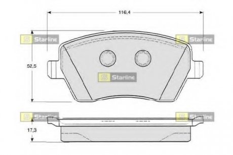 Комплект тормозных колодок, дисковый тормоз STARLINE BD S331 (фото 1)