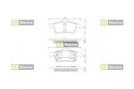 Комплект тормозных колодок, дисковый тормоз STARLINE BD S253 (фото 1)