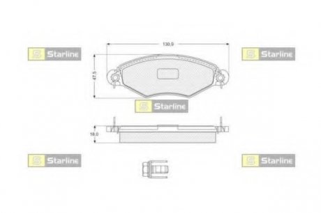 Комплект тормозных колодок, дисковый тормоз STARLINE BD S060 (фото 1)