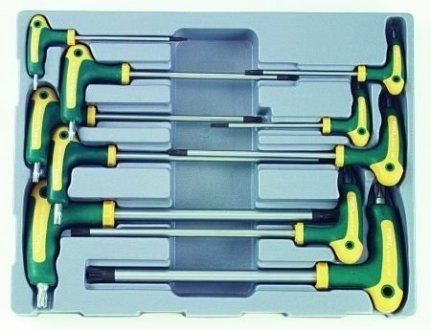 Набор TORX в Г-обр. рукоятке c отв.T-10H-T-55H 10 ед (шт.) FORCE 51010T