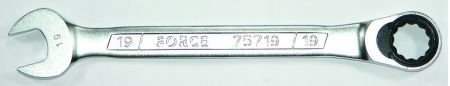 Ключ рожково-накидной 13 мм (с трещоткой реверсив (шт.) FORCE 75713R (фото 1)
