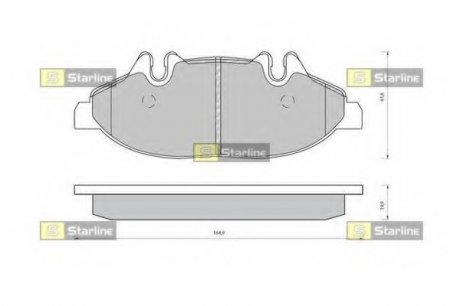 Комплект тормозных колодок, дисковый тормоз STARLINE BD S414 (фото 1)