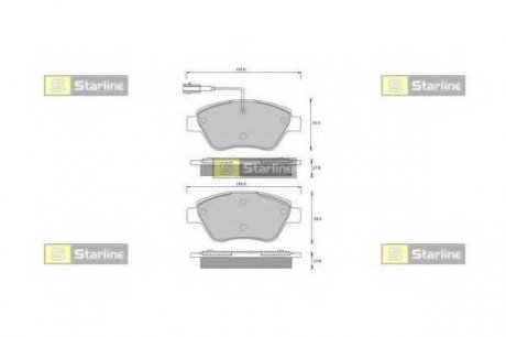 Комплект тормозных колодок, дисковый тормоз STARLINE BD S361 (фото 1)