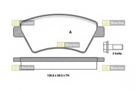 Комплект тормозных колодок, дисковый тормоз STARLINE BD S329 (фото 1)