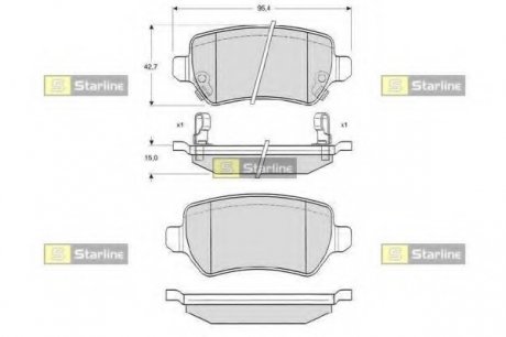 Комплект тормозных колодок, дисковый тормоз STARLINE BD S320 (фото 1)