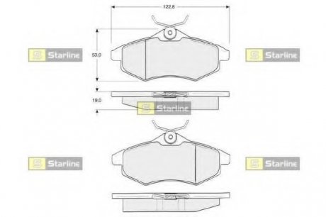 Комплект тормозных колодок, дисковый тормоз STARLINE BD S319 (фото 1)