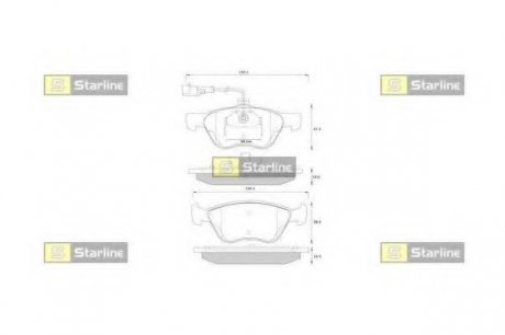 Комплект тормозных колодок, дисковый тормоз STARLINE BD S259 (фото 1)