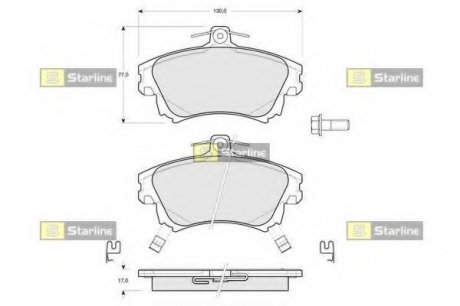 Комплект тормозных колодок, дисковый тормоз STARLINE BD S218 (фото 1)