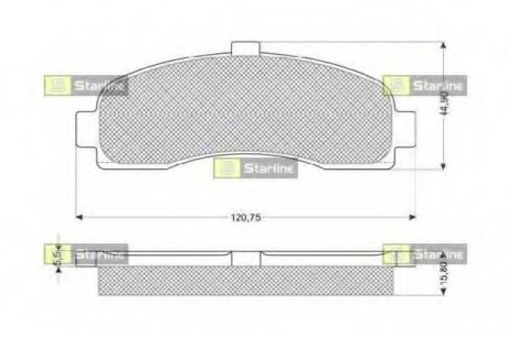 Комплект тормозных колодок, дисковый тормоз STARLINE BD S189 (фото 1)