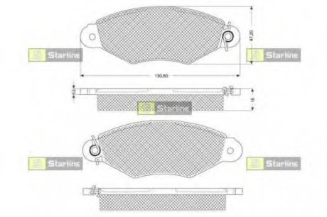 Комплект тормозных колодок, дисковый тормоз STARLINE BD S181 (фото 1)