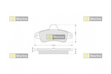 Комплект тормозных колодок, дисковый тормоз STARLINE BD S111 (фото 1)