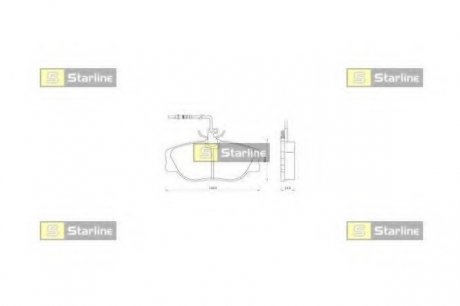 Комплект тормозных колодок, дисковый тормоз STARLINE BD S096 (фото 1)