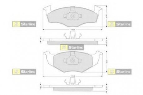 Комплект тормозных колодок, дисковый тормоз STARLINE BD S072 (фото 1)
