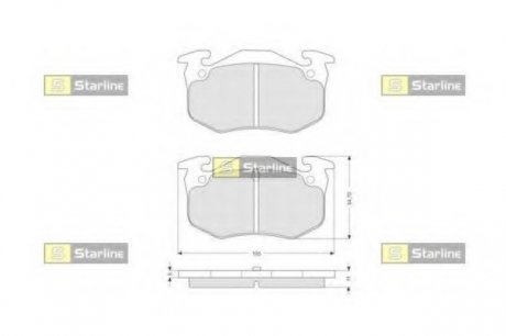 Комплект тормозных колодок, дисковый тормоз STARLINE BD S055 (фото 1)