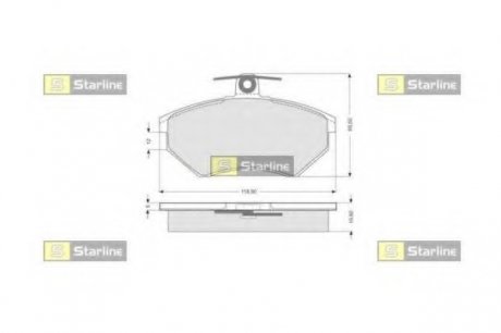 Комплект тормозных колодок, дисковый тормоз STARLINE BD S052 (фото 1)