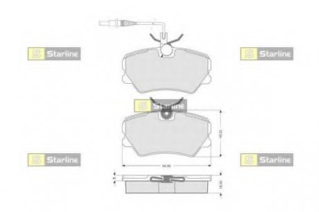 Комплект тормозных колодок, дисковый тормоз STARLINE BD S041 (фото 1)
