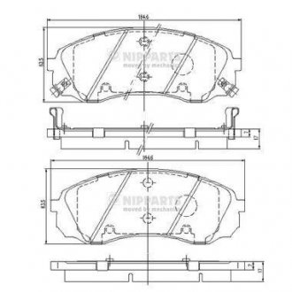 Комплект тормозных колодок, дисковый тормоз NIPPARTS N3600329 (фото 1)