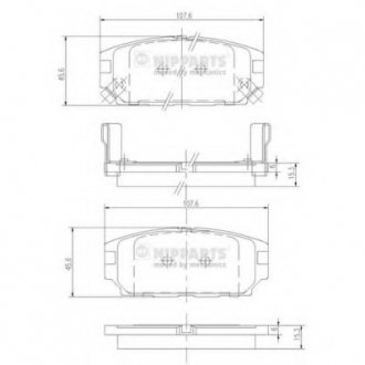 Комплект тормозных колодок, дисковый тормоз NIPPARTS J3615007 (фото 1)