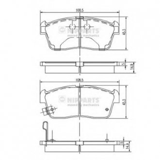 Комплект тормозных колодок, дисковый тормоз NIPPARTS J3608021 (фото 1)