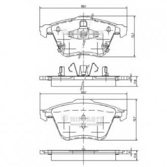 Комплект тормозных колодок, дисковый тормоз NIPPARTS J3603067 (фото 1)