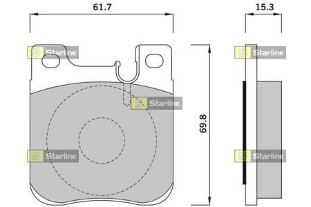 Колодки тормозные дисковые, к-кт. STARLINE BD S395 (фото 1)