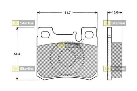 Колодки тормозные дисковые, к-кт. STARLINE BD S283 (фото 1)