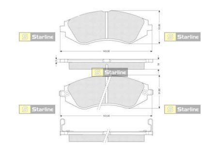 Колодки тормозные дисковые, к-кт. STARLINE BD S188 (фото 1)