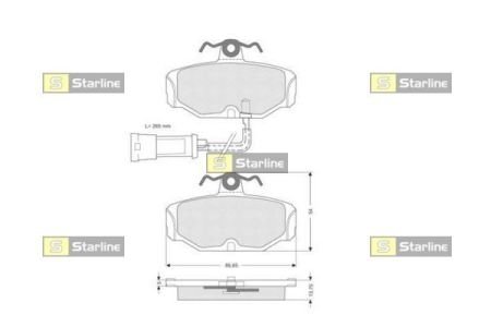 Колодки тормозные дисковые, к-кт. STARLINE BD S186 (фото 1)