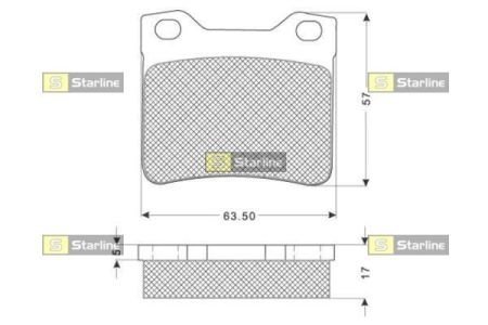 Колодки тормозные дисковые, к-кт. STARLINE BD S174 (фото 1)