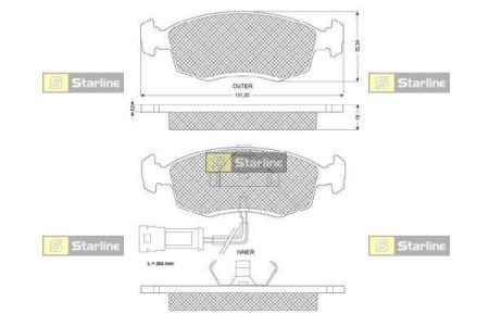 Колодки тормозные дисковые, к-кт. STARLINE BD S157 (фото 1)