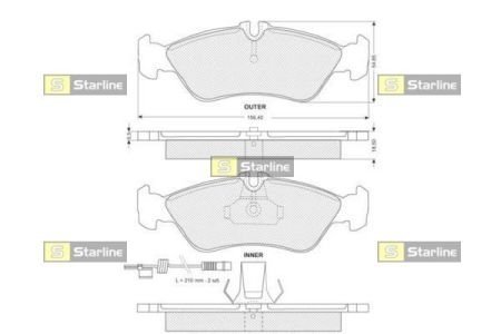 Колодки тормозные дисковые, к-кт. STARLINE BD S138 (фото 1)