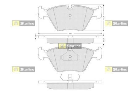 Колодки тормозные дисковые, к-кт. STARLINE BD S091 (фото 1)