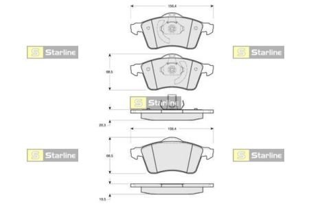 Колодки тормозные дисковые, к-кт. STARLINE BD S076 (фото 1)