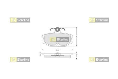 Колодки тормозные дисковые, к-кт. STARLINE BD S045 (фото 1)