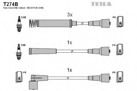 Комплект кабелів високовольтних Tesla T274B (фото 1)