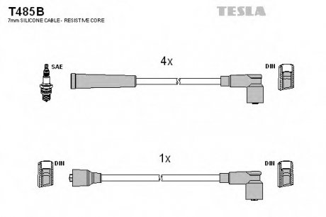 Комплект проводов зажигания Tesla T485B (фото 1)