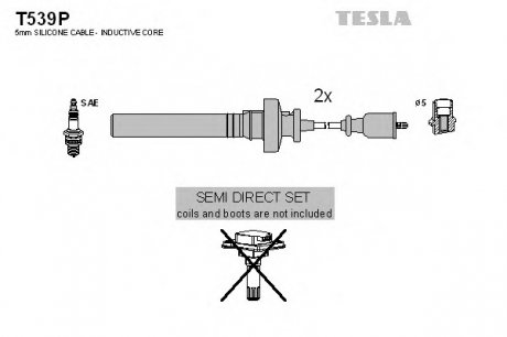 Комплект проводов зажигания Tesla T539P (фото 1)