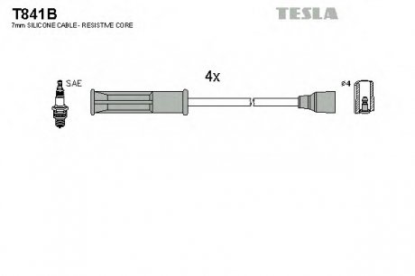 Комплект проводов зажигания Tesla T841B (фото 1)