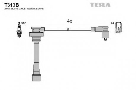 Провод высокого напряжения Tesla T313B (фото 1)