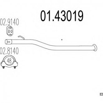 Труба выхлопного газа MTS 01.43019 (фото 1)