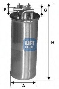 Фільтр паливний AUDI A6 2.7-3.0 TDI 04- (вир-во) UFI 24.001.00 (фото 1)
