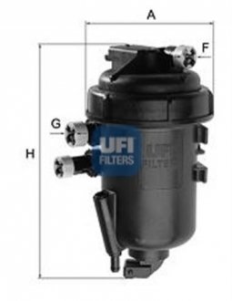 Фільтр паливний FIAT DOBLO 1.3 MJTD 05-09 (вир-во) UFI 55.178.00 (фото 1)