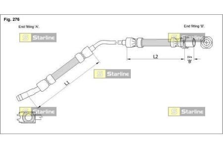 Шланг тормозной БМВ х5 (е53) задний правый STARLINE HA E.1219 (фото 1)