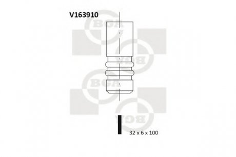 Клапан впускний BGA V163910 (фото 1)