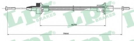 Трос сцепление LPR C0076C (фото 1)