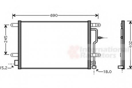 Конденсор кондиционера COND AUDI A4 03- ALL Van Wezel 03005199 (фото 1)