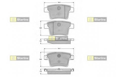 Комплект тормозных колодок, дисковый тормоз STARLINE BD S142 (фото 1)