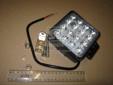 Фара LED квадратная 48W, 16 ламп, 110*164мм, широкий луч 12, 24V (ТМ) JUBANA 453701052 (фото 1)