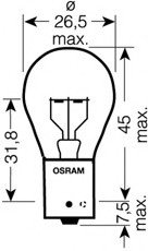 Лампа 21W 24V BA15S UNV1 OSRAM 7511TSP (фото 1)